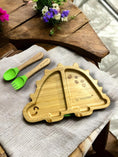 Load image into Gallery viewer, Extended Bamboo Plate (Dinosaur)