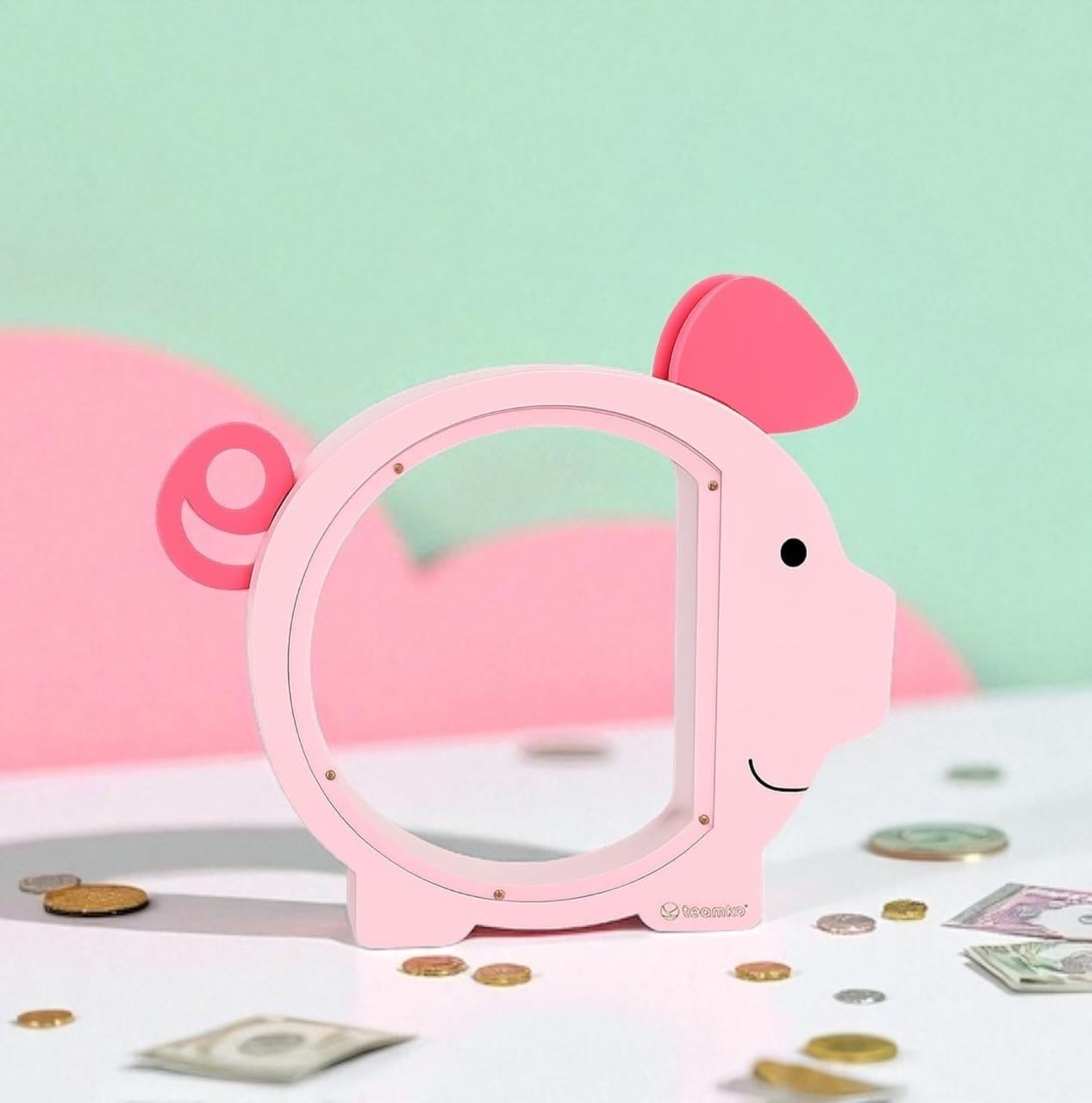 Alcancía Infantil de Madera (Rosa)