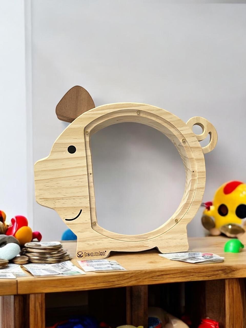 Alcancía Infantil de Madera (Café)