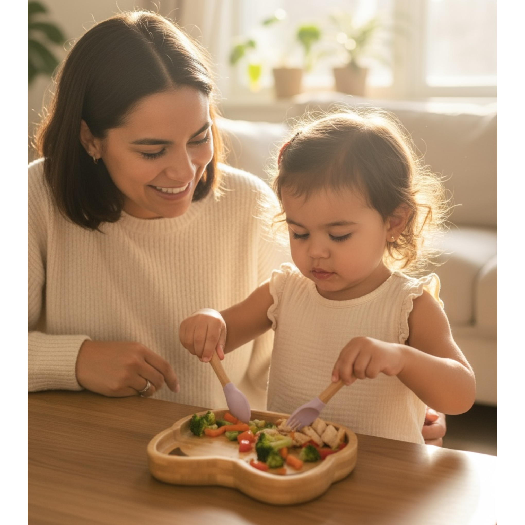 Plato Extendido de Bambú (Gatito)