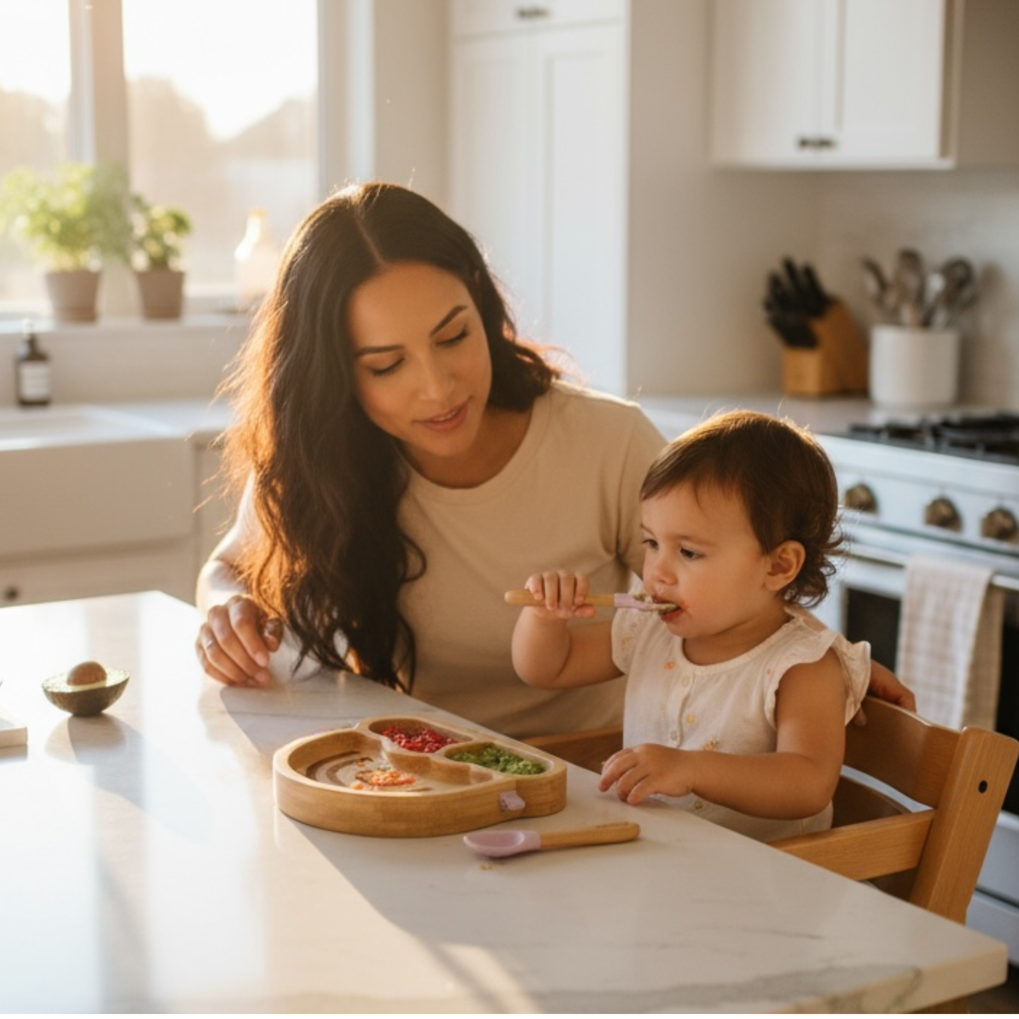 Plato Extendido de Bambú (Arcoíris)