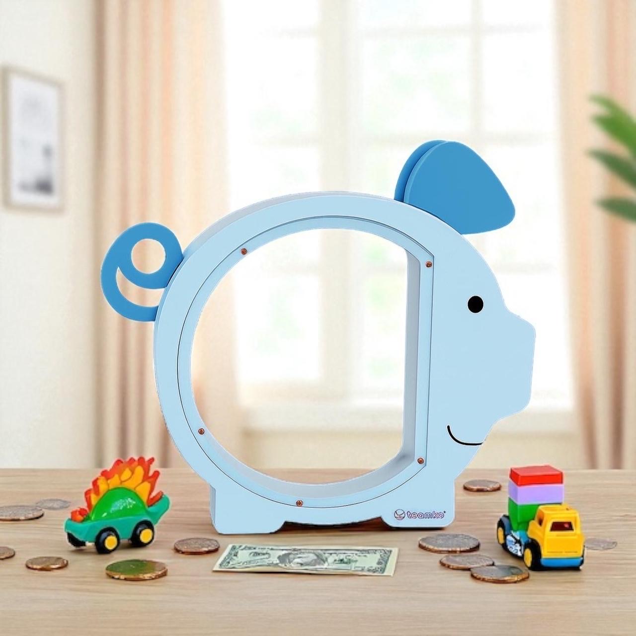 Alcancía Infantil de Madera (Azul)