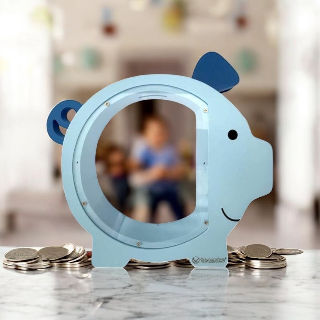 Alcancía Infantil de Madera (Azul)