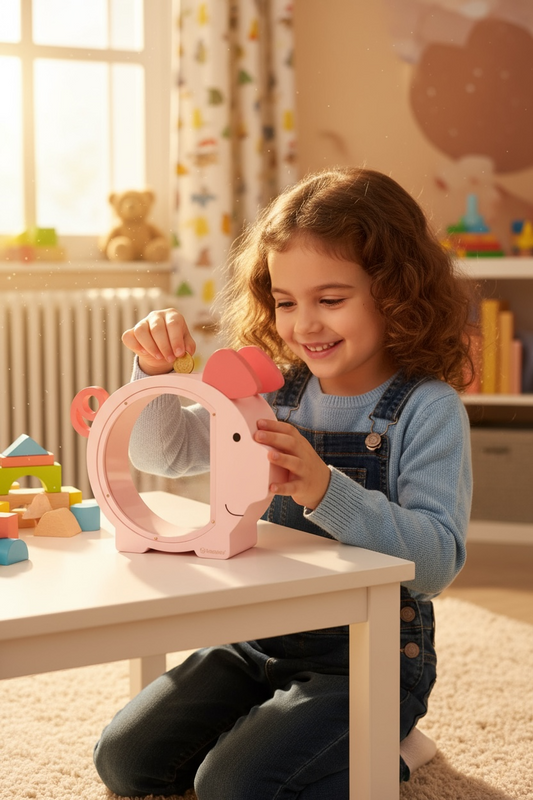 Alcancía Infantil de Madera (Rosa)