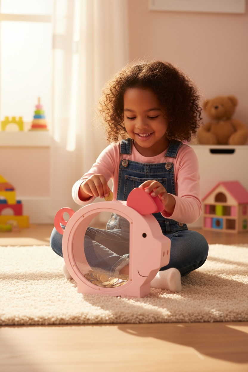 Alcancía Infantil de Madera (Rosa)