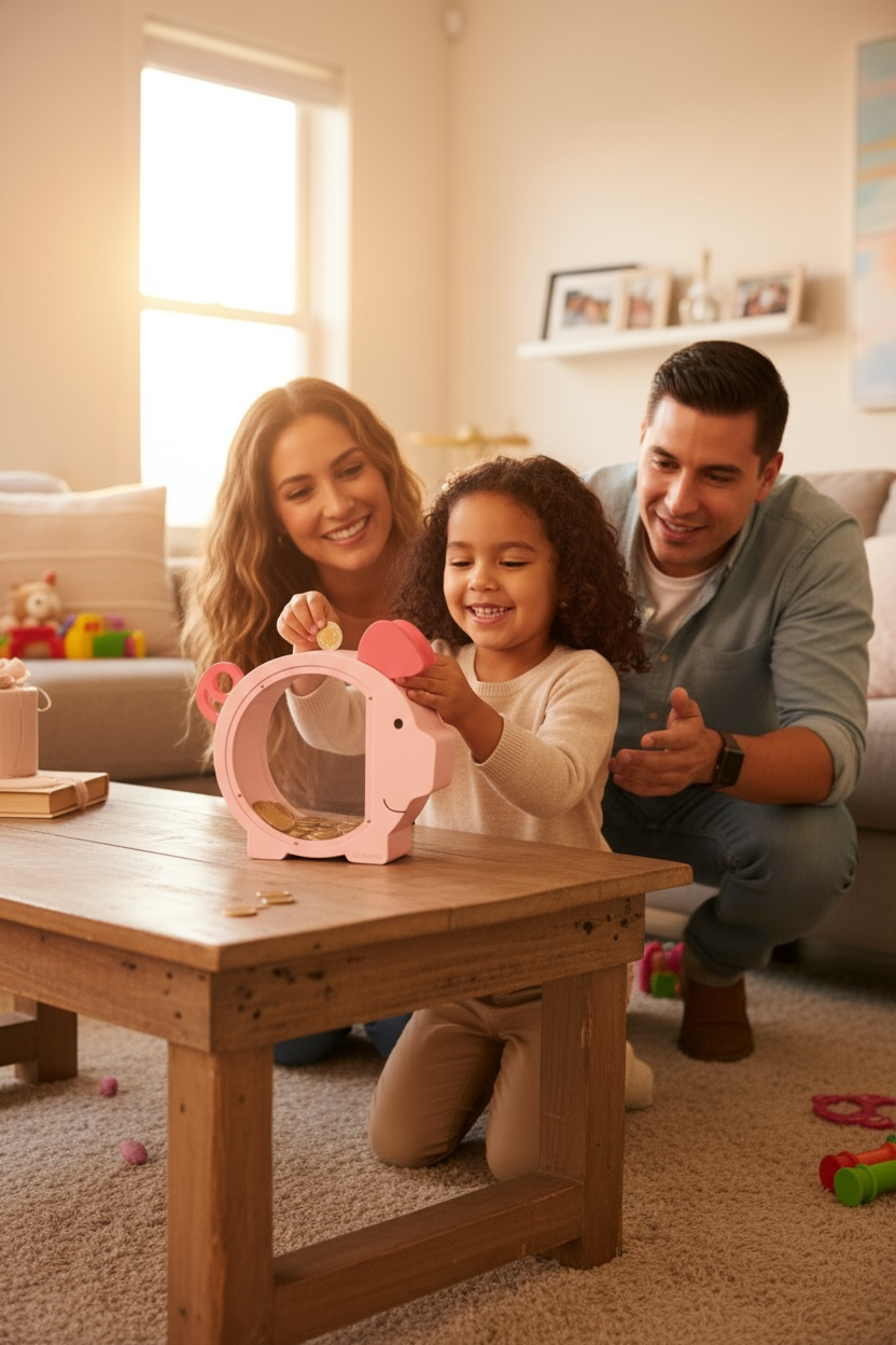 Alcancía Infantil de Madera (Rosa)