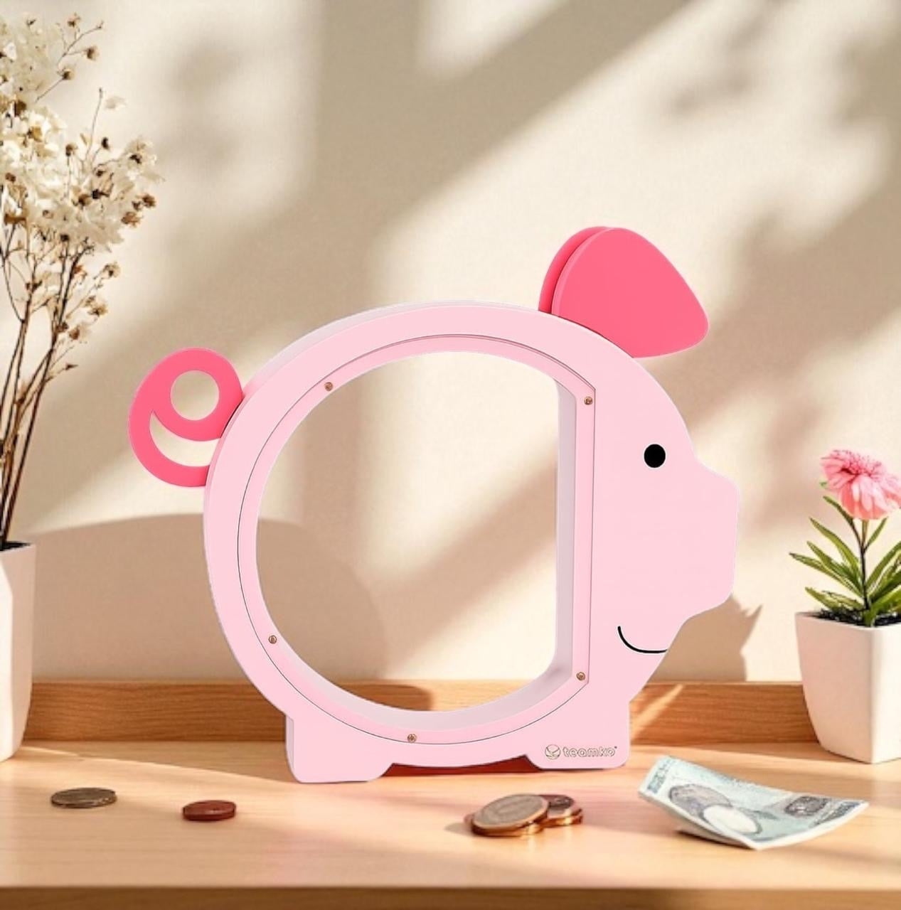 Alcancía Infantil de Madera (Rosa)