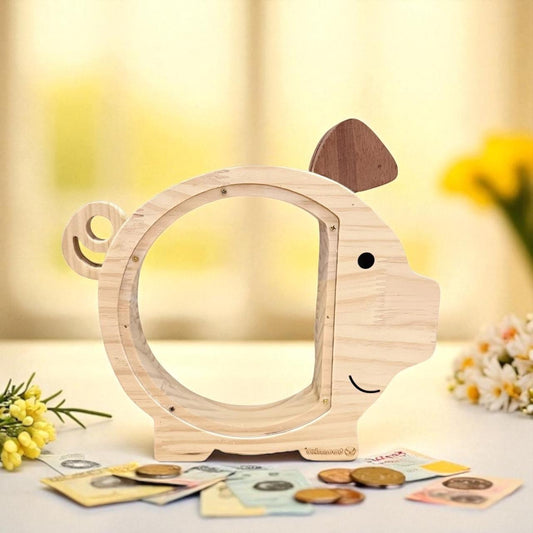 Alcancía Infantil de Madera (Café)