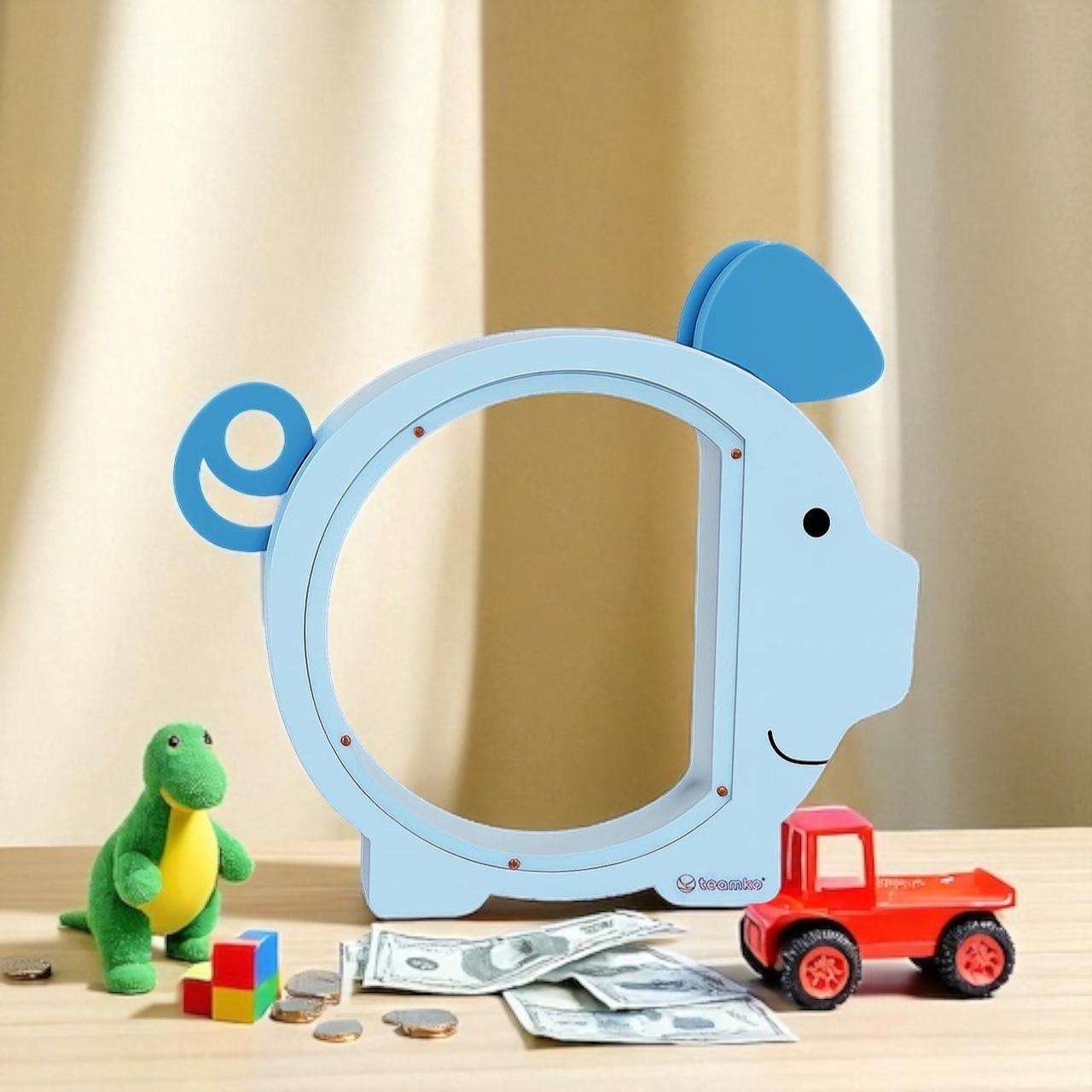 Alcancía Infantil de Madera (Azul)